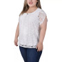 Plus Size Lace Petal Sleeve Top