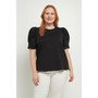 Women's Plus size Short Puff Sleeve Knit Top