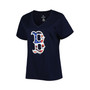 Women's Navy Boston Red Sox Plus Size Americana V-Neck T-shirt