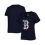 Women's Navy Boston Red Sox Plus Size Americana V-Neck T-shirt