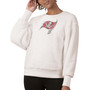 Women's White Tampa Bay Buccaneers Milestone Tracker Pullover Sweatshirt