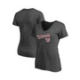 Women's Branded Heathered Charcoal Washington Nationals Team Logo Lockup V-Neck T-shirt