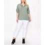 Plus Size Campshirt Rolled Tab Short Sleeve Top