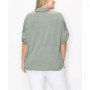 Plus Size Campshirt Rolled Tab Short Sleeve Top