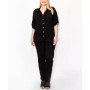 Plus Size Campshirt Rolled Tab Short Sleeve Top