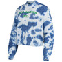 Women's College Navy Seattle Seahawks Tie-Dye Cropped Pullover Sweatshirt