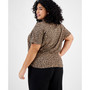 Plus Size Cheetah-Print Knot-Front Top, Created for Macy's