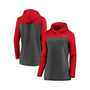 Women's Branded Heathered Charcoal and Red Chicago Blackhawks Chiller Fleece Pullover Hoodie