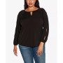 Black Label Plus Size Cutout Sleeve Top