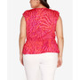 Black Label Plus Size Foil Animal Print Ruffle Top