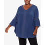 Plus Size Pleat Lace Tunic Top
