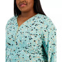 Plus Size Zip Front Printed Top, Created for Macy's