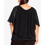 Plus Size Mira Overlay Necklace Short Ruffled Sleeve Top