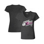 Women's Charcoal Jimmie Johnson Kinetic V-Neck T-shirt