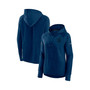 Women's Branded Heather Deep Sea Blue Seattle Kraken Authentic Pro Road Performance Raglan Pullover Hoodie