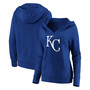 Plus Size Royal Kansas City Royals Official Logo Crossover V-Neck Pullover Hoodie