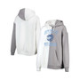 Women's Gray, White North Carolina Tar Heels Split Pullover Hoodie