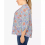 Plus Size Silky Gauze Printed Button Front Top