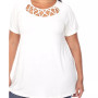 Plus Size Crisscross Cutout Short Sleeve Top