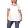 Plus Size Crisscross Cutout Short Sleeve Top
