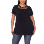 Plus Size Crisscross Cutout Short Sleeve Top