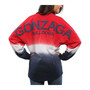 Women's Red Gonzaga Bulldogs Ombre Long Sleeve Dip-Dyed T-shirt