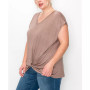 Plus Size V-neck Twist Front Top