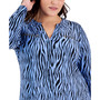 Plus Size Animal-Print Zip-Pocket Top, Created for Macy's