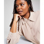 Trendy Plus Size Oversized Long-Sleeve Shirt