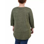 Plus Size 3/4 Sleeve 3-Ring Top
