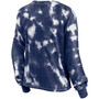 Women's White, Navy Milwaukee Brewers Tie-Dye V-Neck Pullover Cropped Tee