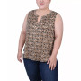 Plus Size Sleeveless Knit Y neck Top