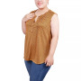 Plus Size Sleeveless Knit Y neck Top