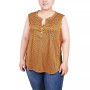 Plus Size Sleeveless Knit Y neck Top