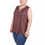 Plus Size Sleeveless Knit Y neck Top