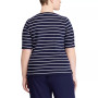 Plus Size Striped Cotton Boatneck T-Shirt