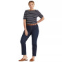 Plus Size Striped Cotton Boatneck T-Shirt