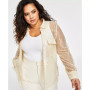 Trendy Plus Size Sequin Sheer-Sleeve Shirt