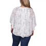 Plus Size Chiffon Poncho Top with Ring