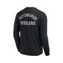Men's and Women's Black Pittsburgh Steelers Super Soft Long Sleeve T-shirt