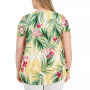 Plus Size Foliage Trop Cold Shoulder Scoop-Neck Top, Created for Macy's