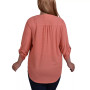 Plus Size 3/4 Tab Sleeve Y-Neck Blouse