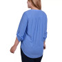 Plus Size 3/4 Tab Sleeve Y-Neck Blouse