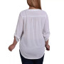 Plus Size 3/4 Tab Sleeve Y-Neck Blouse