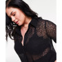 Trendy Plus Size Embroidered Mesh Top