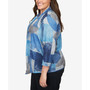 Plus Size Classics Geometric Fade Two for One Top with Necklace