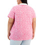 Plus Size Floral-Print Polo Top, Created for Macy's