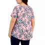 Plus Size Sketched Gardenia Short-Sleeve Top, Created for Macy's