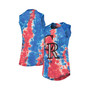 Women's Threads Red and Blue Colorado Rockies Tie-Dye Tri-Blend Muscle Tank Top