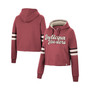 Women's Crimson Indiana Hoosiers Retro Cropped Pullover Hoodie
